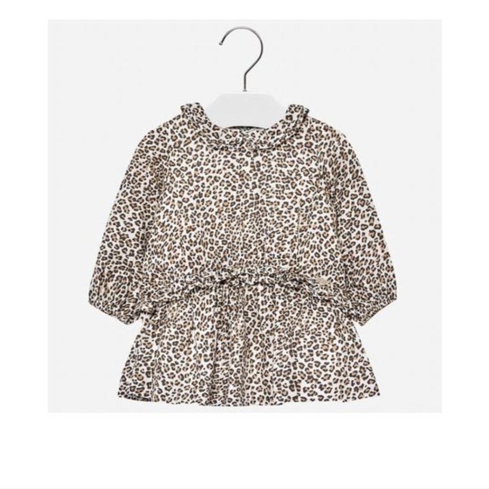 Animal Print Girl Dress Sz 2T Drop Waist Long Sleeve‎ Cotton Summer Travel Fairy